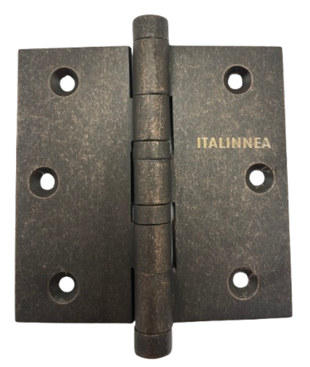 BISAGRA 464 BRONCE MACIZO ENVEJECIDO CANTO RECTO 3.5X3.5x3 c/rodamiento
